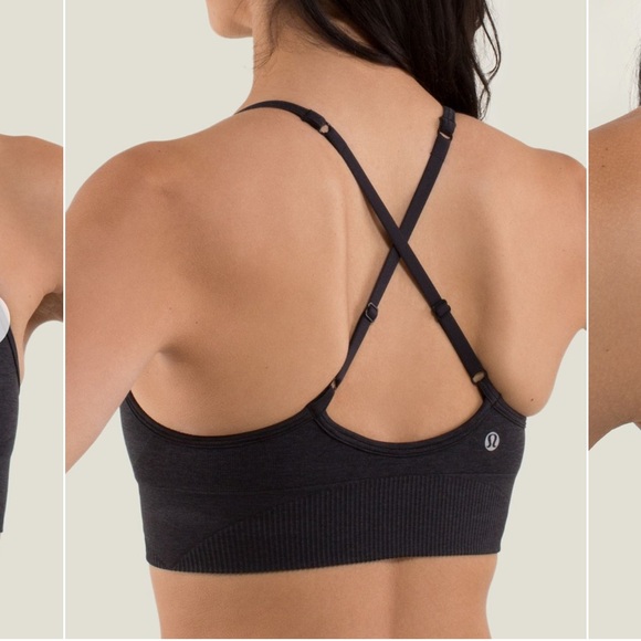 lululemon athletica Ebb To Street sports Bra - Heathered Black 4 - Picture 2 of 9
